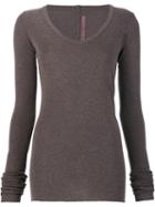 Rick Owens Lilies V-neck T-shirt, Women's, Size: 42, Grey, Polyamide/viscose/angora/wool