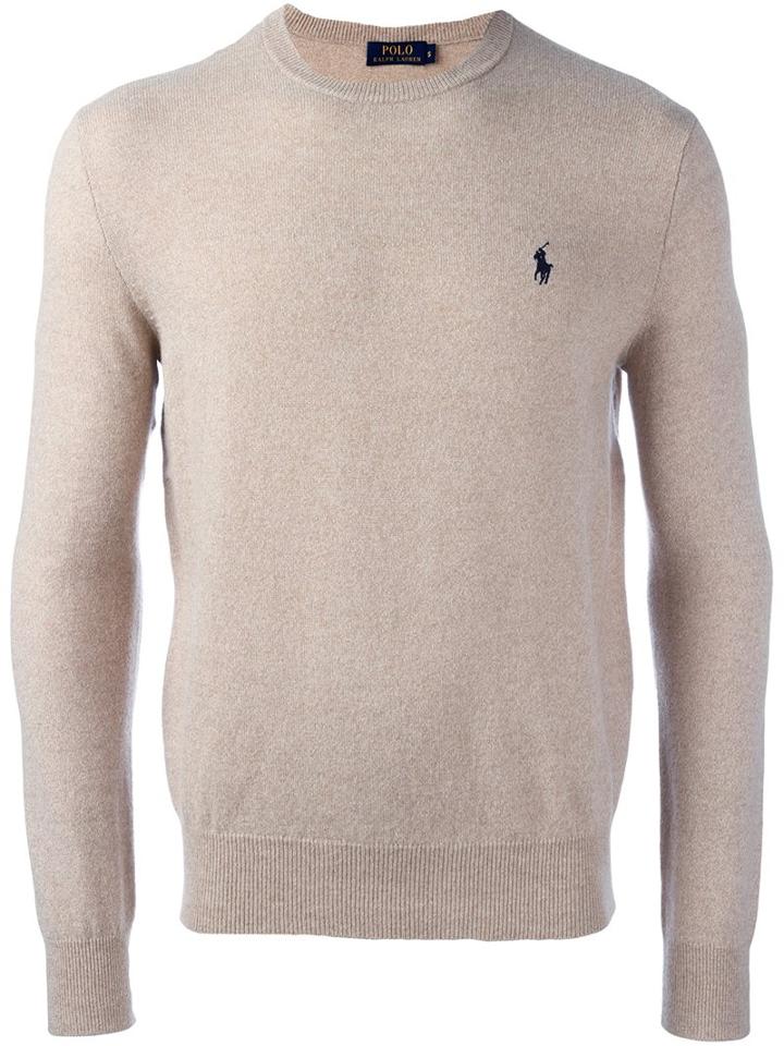 Polo Ralph Lauren Embroidered Logo Jumper, Men's, Size: Xxl, Nude/neutrals, Merino