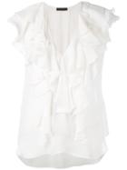 Plein Sud Ruffle Blouse, Women's, Size: 40, White, Silk