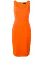 Versace Classic Fitted V-neck Dress - Yellow & Orange