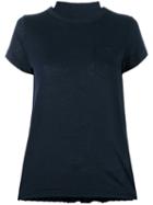 Sacai - Tribal Lace Panelled T-shirt - Women - Linen/flax/polyester - 3, Blue, Linen/flax/polyester