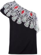 Peter Pilotto One Shoulder Embroidered Top