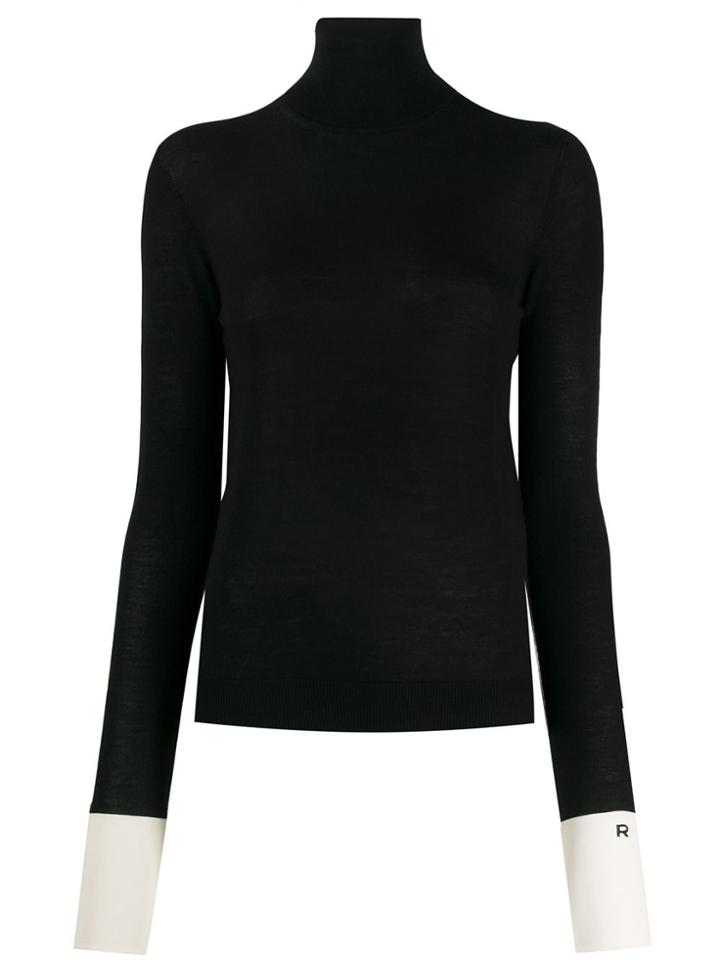 Rochas Contrast Cuff Jumper - Black