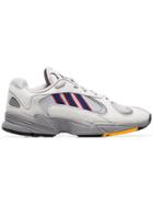 Adidas Off-white Yung 1 Mesh Insert Low-top Leather Sneakers - Grey