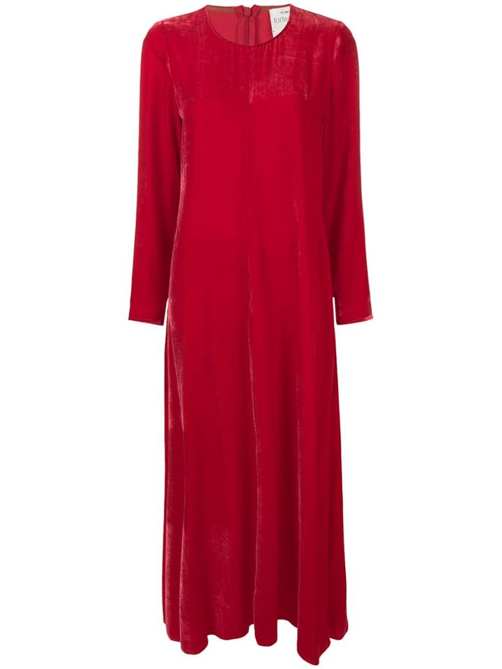 Forte Forte Velvet Long Dress - Red