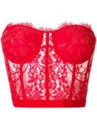 Alexander Mcqueen Lace Bustier Top - Red