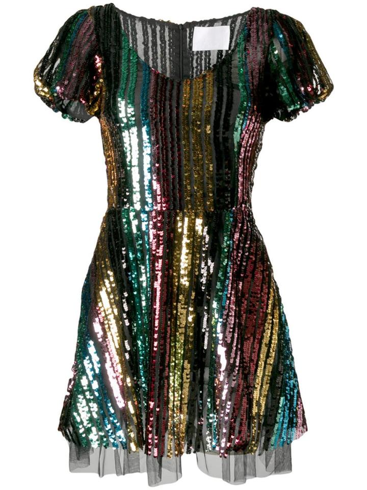 Athena Procopiou Rainbow Sequin Dress - Black
