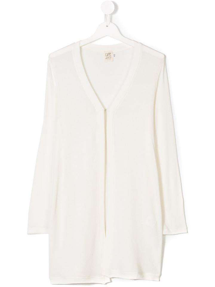 Caffe' D'orzo Teen Susanna Long Cardigan - White
