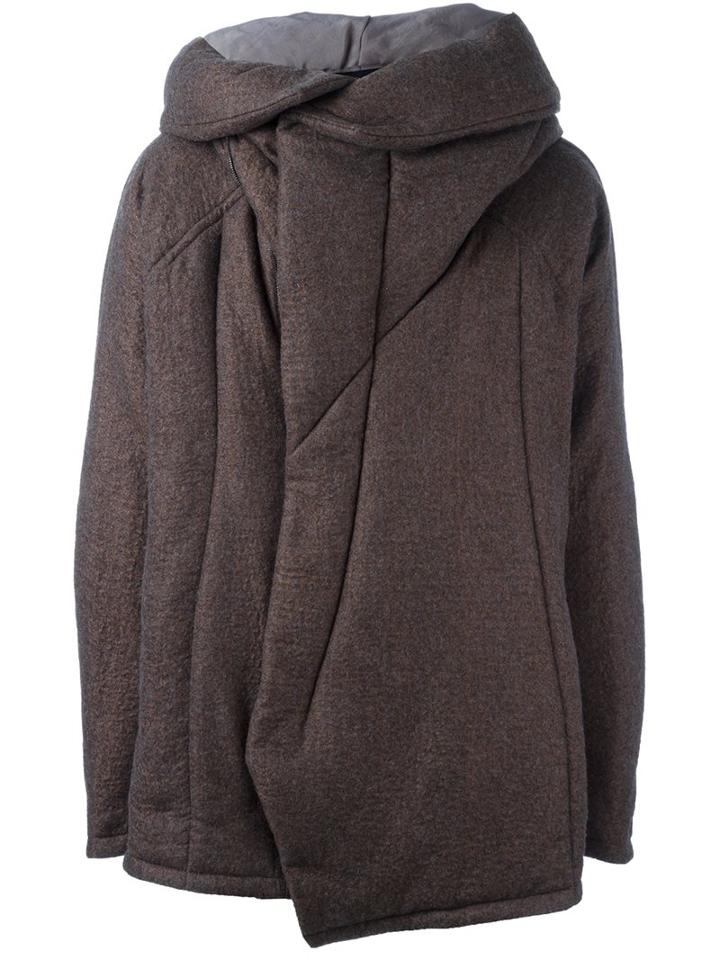 Julius Padded Hooded Jacket, Men's, Size: 4, Brown, Cotton/acrylic/nylon/wool