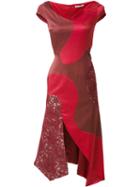 Martha Medeiros - Panelled Midi Heli Dress - Women - Acetate/viscose - 40, Red, Acetate/viscose
