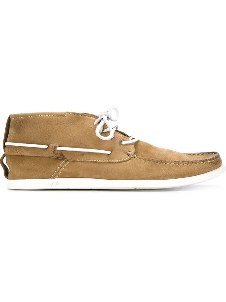 N.d.c. Made By Hand Alithia Boat Shoes, Men's, Size: 46, Brown, Leather/suede/rubber