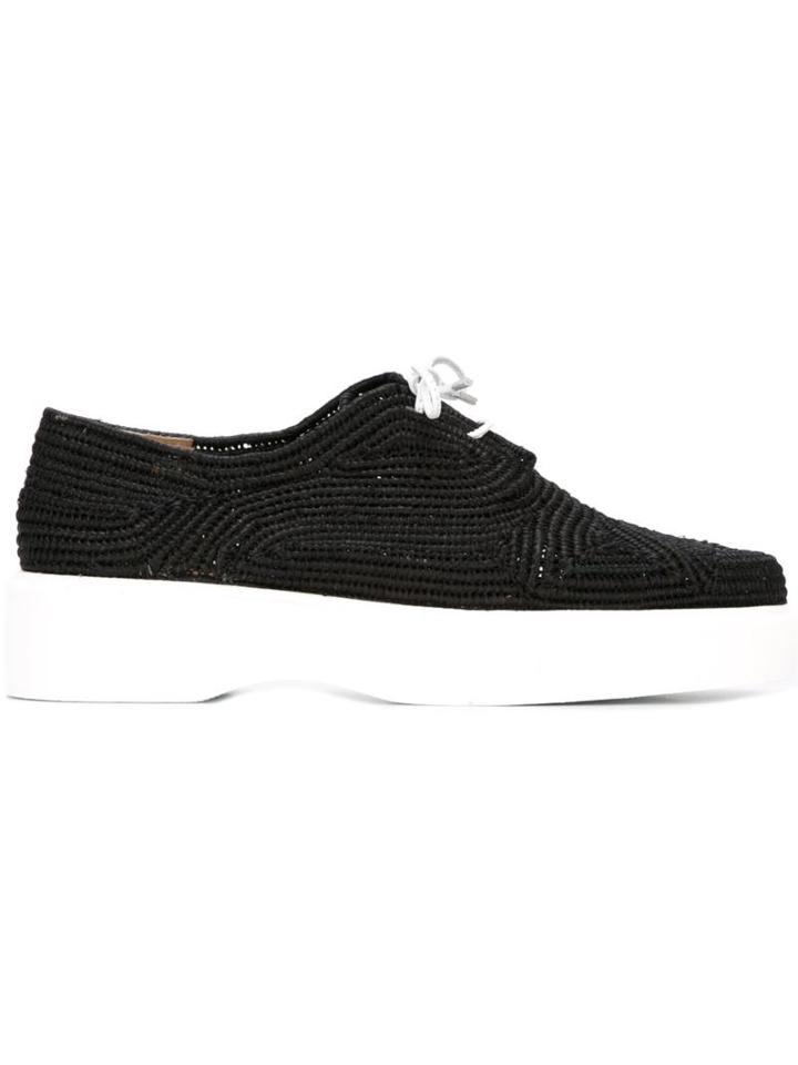 Robert Clergerie Lace-up Shoes, Women's, Size: 40, Black, Raffia/leather/rubber