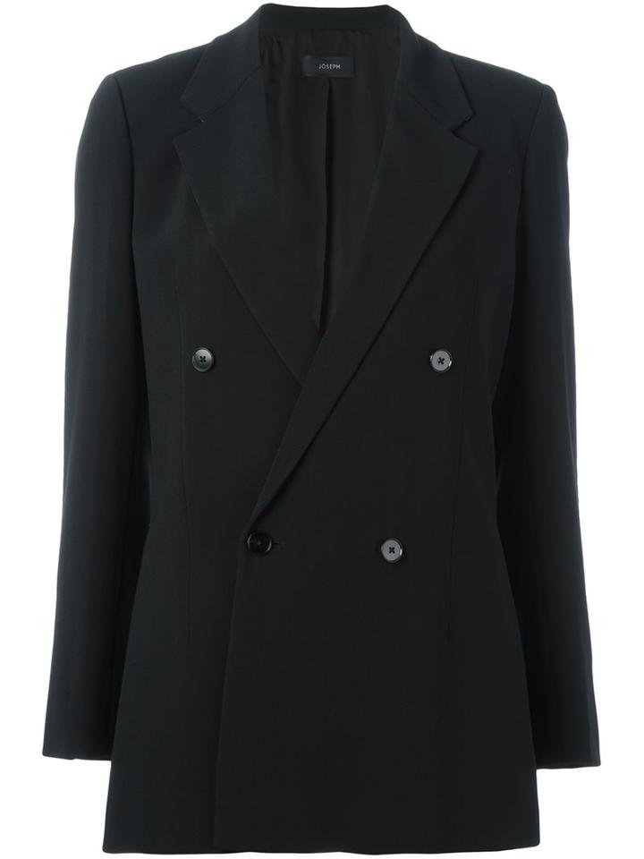 Joseph Double Breasted Blazer, Women's, Size: 36, Black, Viscose/acetate/spandex/elastane