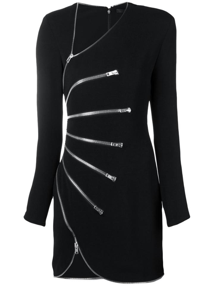 Alexander Wang Zipped Asymmetric Neck Mini Dress - Black