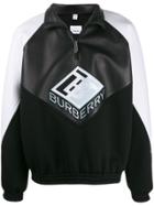 Burberry Leather Logo Jersey - Black