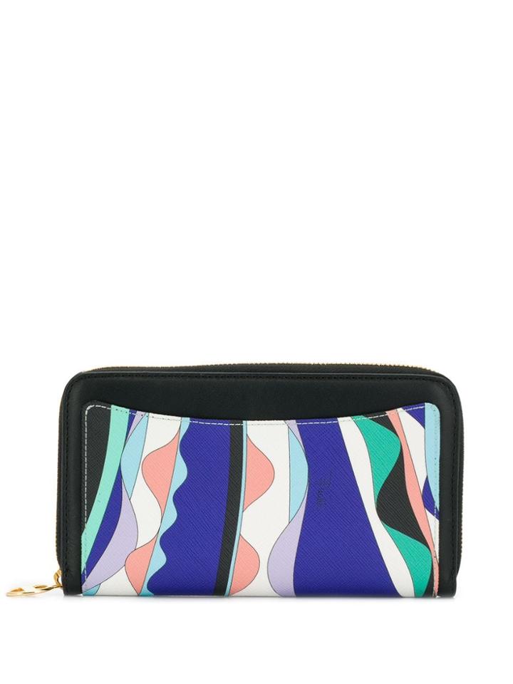 Emilio Pucci Burle Print Zip-around Wallet - Blue