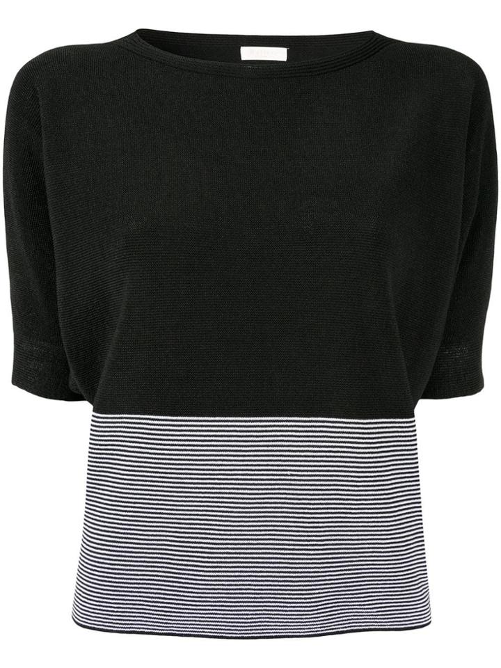 Ballsey Two Tone Knitted Top - Black