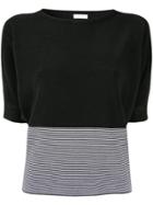 Ballsey Two Tone Knitted Top - Black