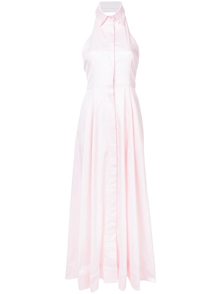 Rebecca De Ravenel Fortuna Halterneck Shirt Dress - Pink & Purple