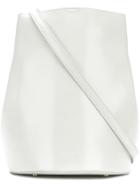 Jil Sander Navy Bucket Shoulder Bag - White