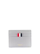 Thom Browne Striped Tab Cardholder - Grey