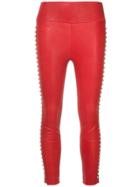 Sprwmn Stud Detail Leggings - Red