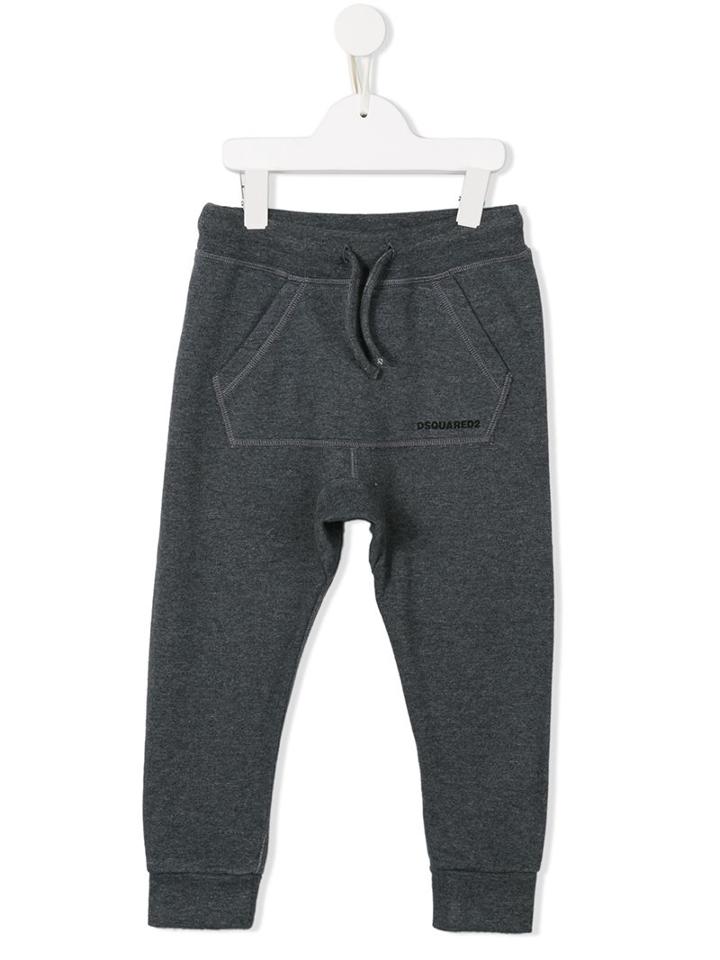 Dsquared2 Kids Kangaroo Pocket Track Pants, Boy's, Size: 10 Yrs, Grey