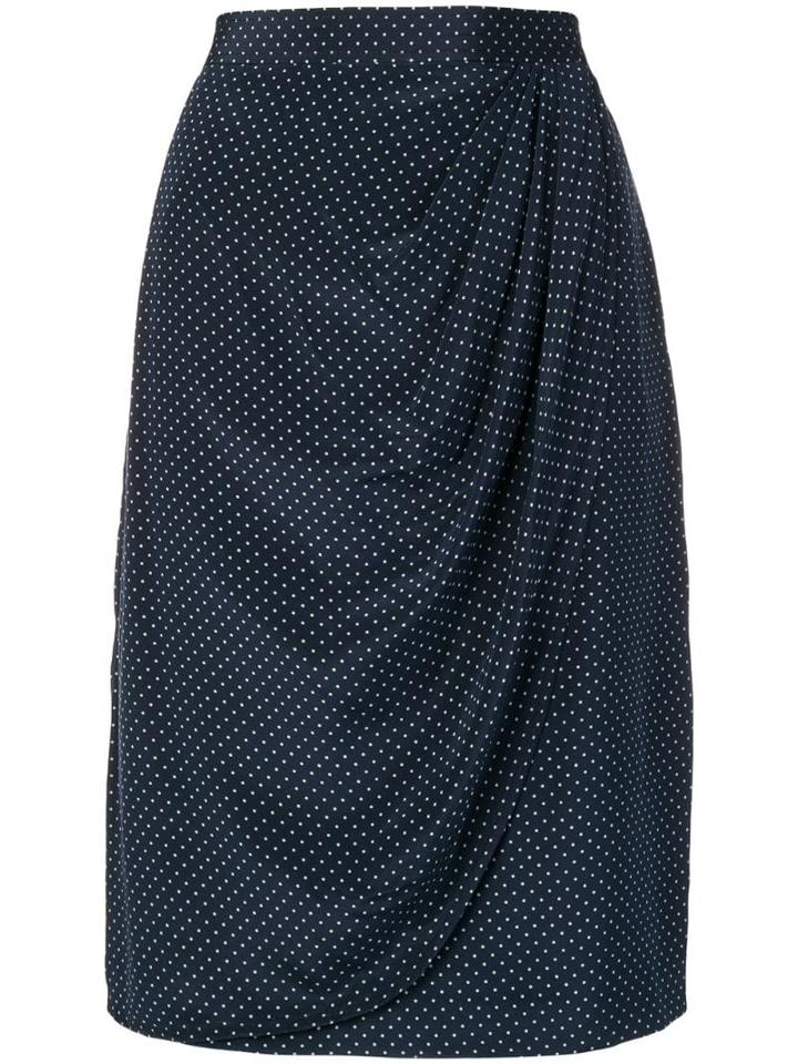 Valentino Pre-owned Draped Polka Dot Skirt - Blue