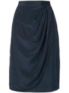 Valentino Pre-owned Draped Polka Dot Skirt - Blue