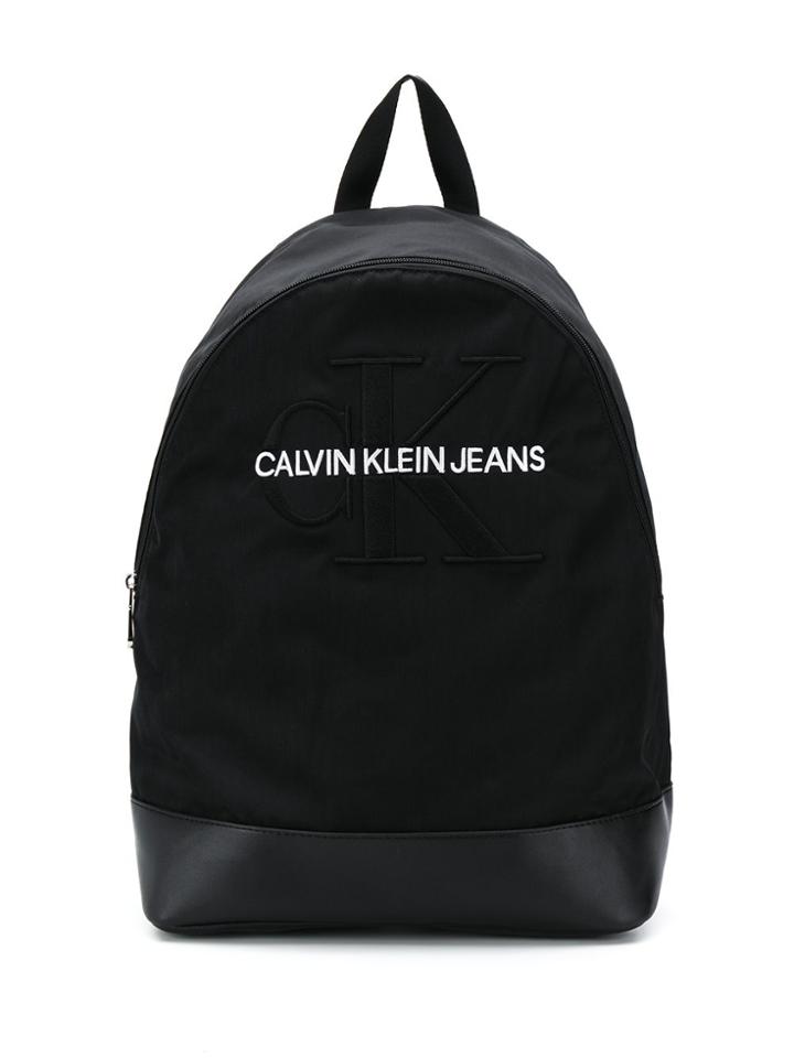 Calvin Klein Logo Embroidery Backpack - Black