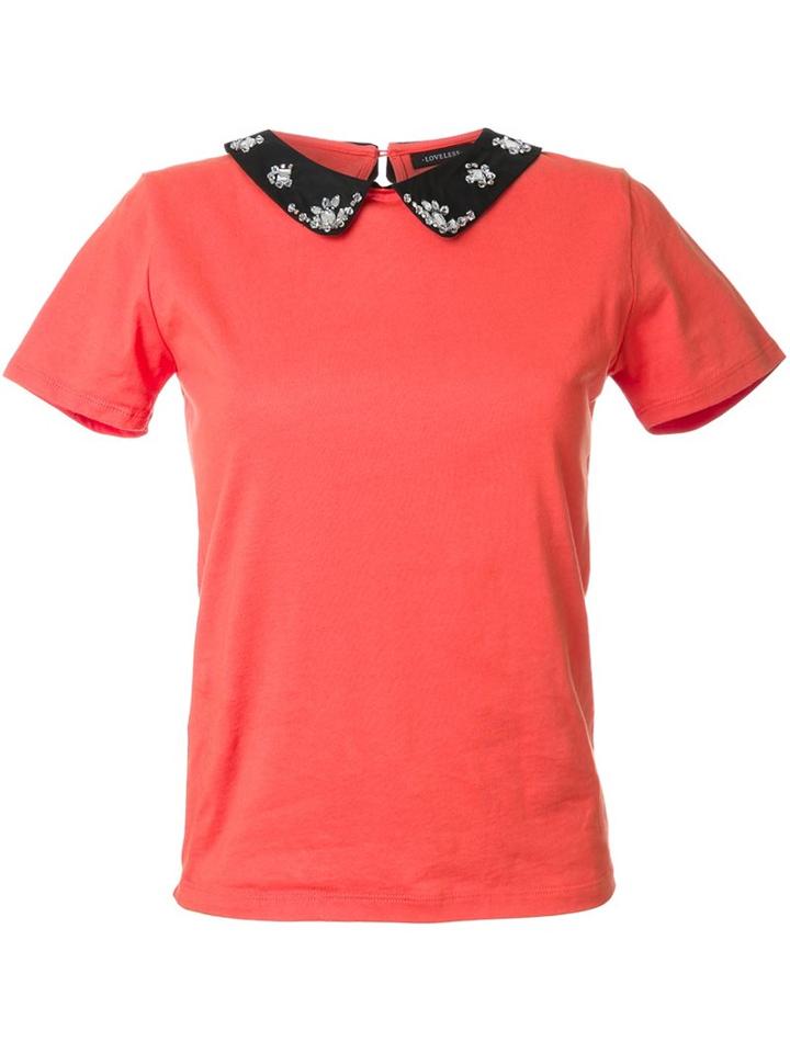 Loveless Embellished Collar T-shirt