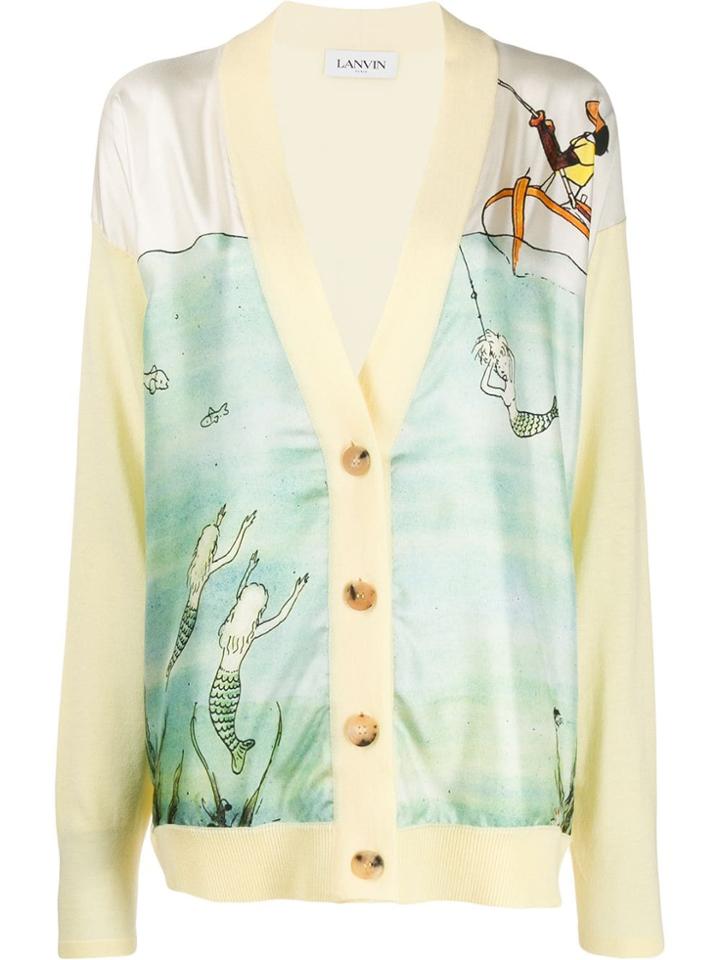 Lanvin Babar Family Print Cardigan - Yellow