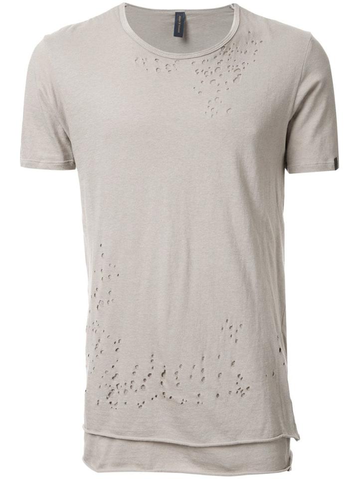 Maison Mihara Yasuhiro Distressed Layered T-shirt - Brown