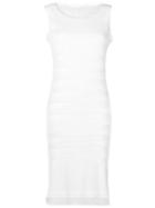 Issey Miyake Fringed Fitted Dress - White