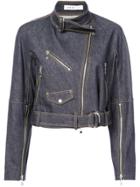 Adeam Cropped Biker Jacket - Blue