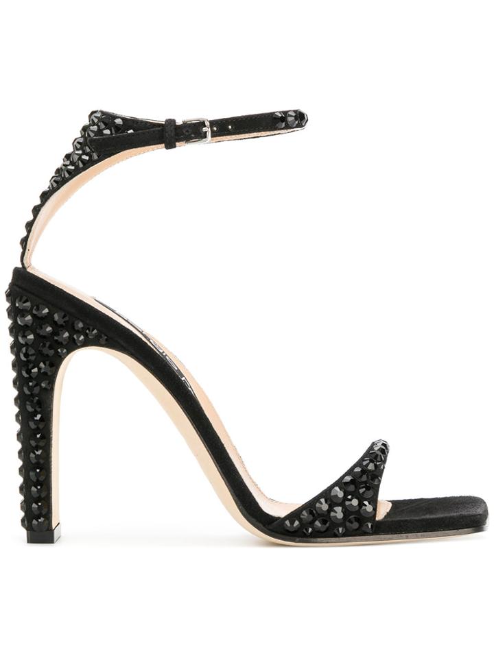 Sergio Rossi Crystal Studded Sr1 Sandals - Black