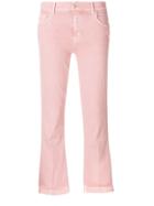 7 For All Mankind Cropped Flared Jeans - Pink & Purple