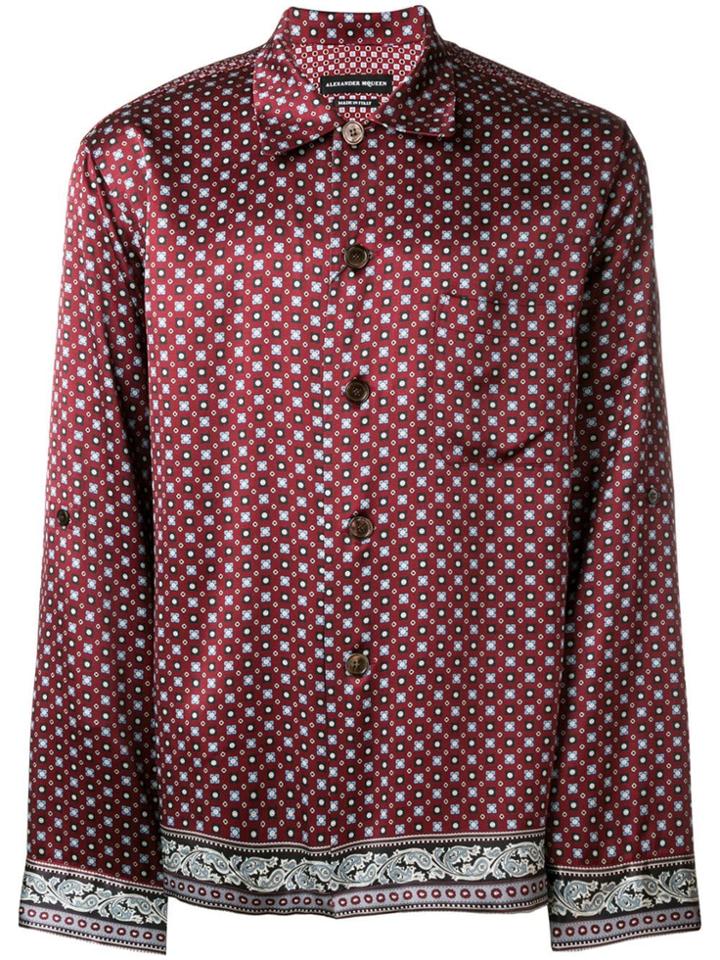 Alexander Mcqueen Scarf Print Shirt - Red