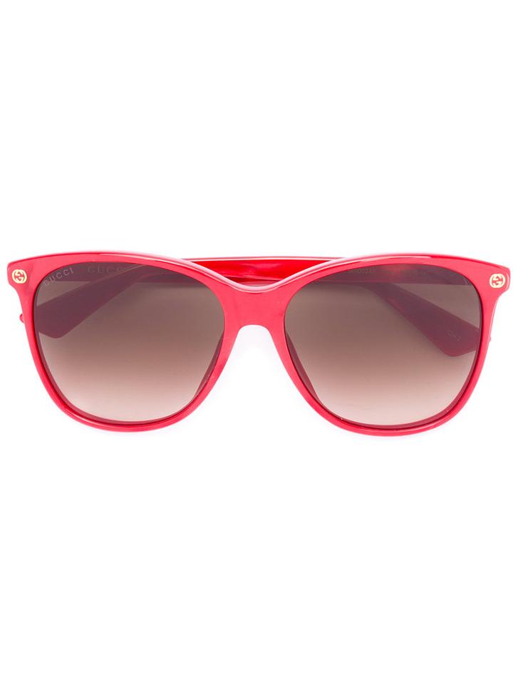 Gucci Eyewear Oversize Gradient Round Sunglasses, Women's, Size: 58, Red, Acetate