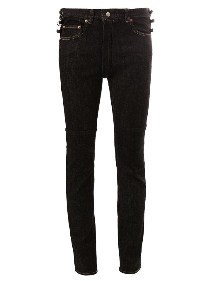 Ganryu Comme Des Garcons Skinny Jeans, Men's, Size: Large, Black, Cotton/polyurethane