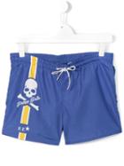 Philipp Plein Kids White Sand Beach Shorts, Boy's, Size: 16 Yrs, Blue