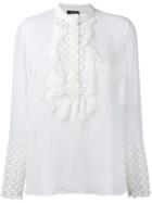 Giambattista Valli Embroidered Detail Blouse, Women's, Size: 44, White, Silk/cotton/polyamide/polyester
