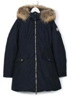 Moncler Kids Fur Hood Duffle Coat, Girl's, Size: 14 Yrs, Blue