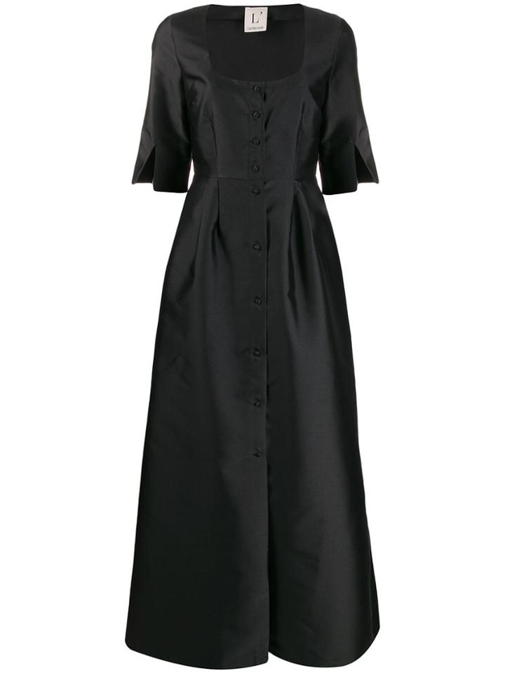 L'autre Chose Button-up Flared Dress - Black