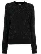 Karl Lagerfeld Rhinestones Branded Sweatshirt - Black