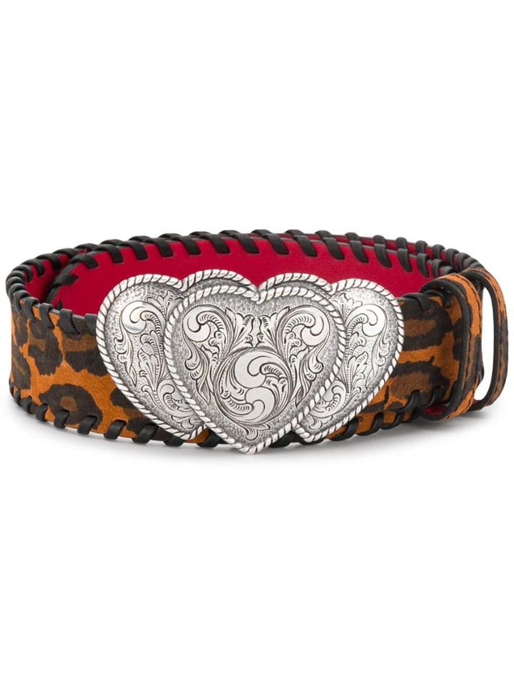 Kate Cate Leopard Print Belt - Brown