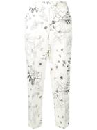 Ermanno Scervino Floral-print Cropped Trousers - White