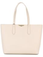 Twin-set Logo Plaque Tote, Women's, Nude/neutrals, Calf Leather