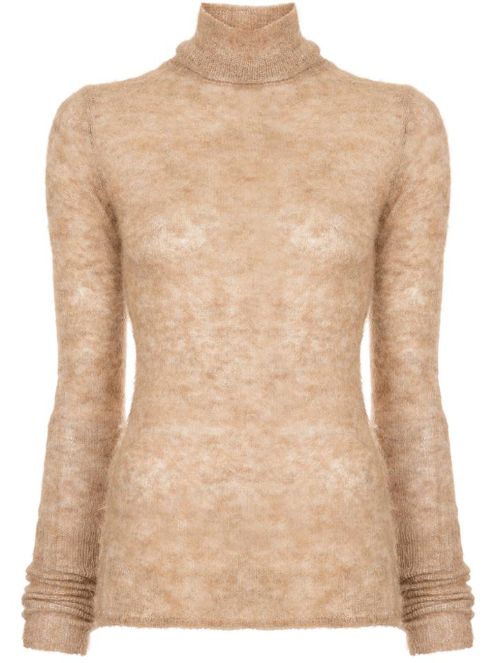 Estnation Roll Neck Knitted Top - Brown