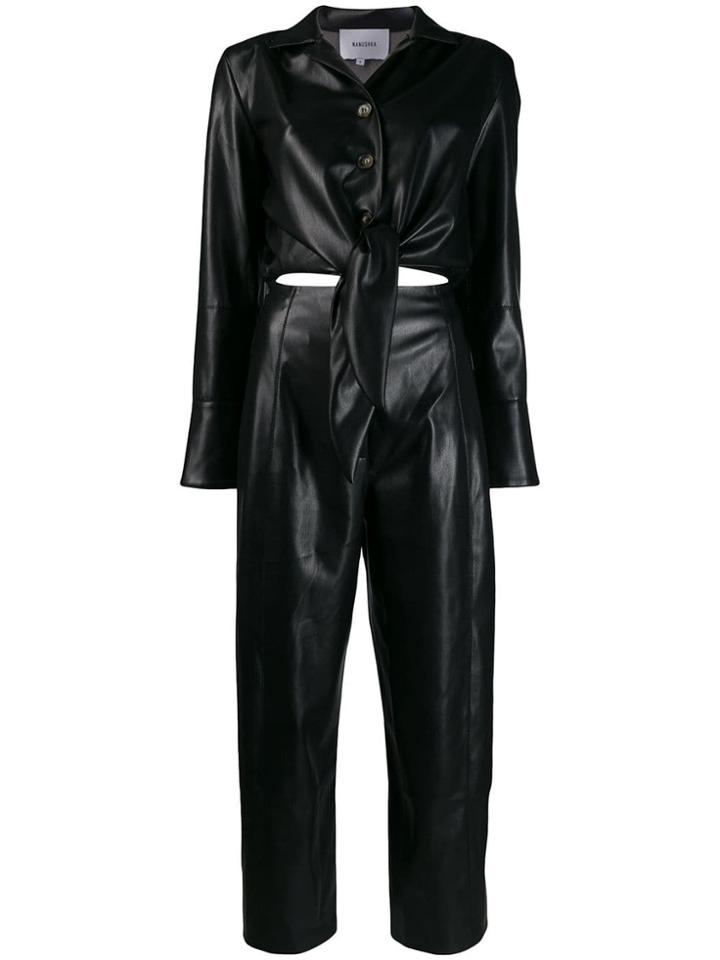 Nanushka Ana Vegan Leather Jumpsuit - Black